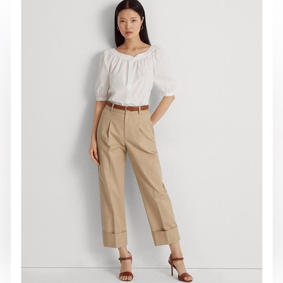 NWT Lauren Ralph Lauren Double-Faced Stretch Cotton Ankle Pants, size 2 - Picture 3 of 3